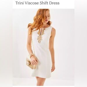 Lilly Pulitzer White Trini Viscose Shift Dress